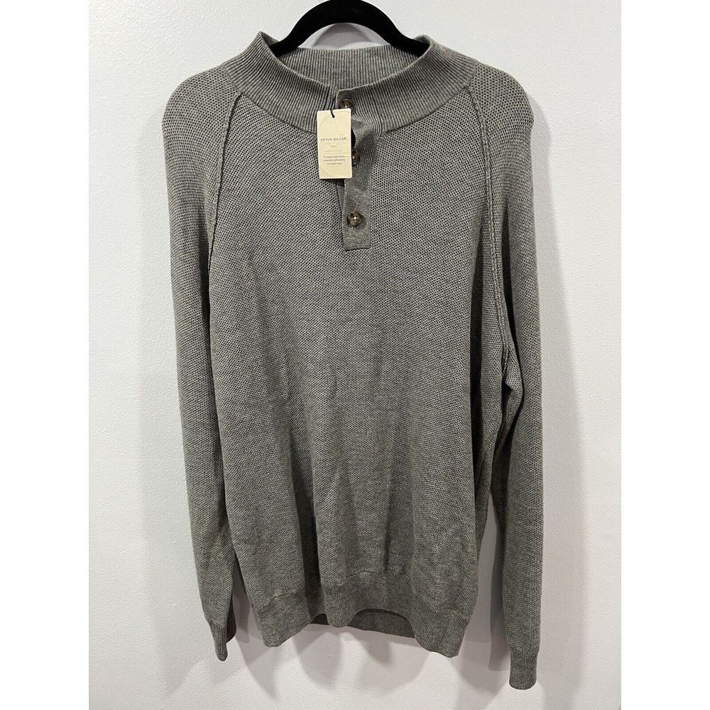 NWT Peter Millar Parkway‎ Textured Mock Neck Sweater in Gale Size M. $248.